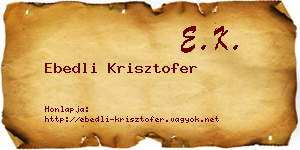 Ebedli Krisztofer névjegykártya
