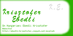 krisztofer ebedli business card